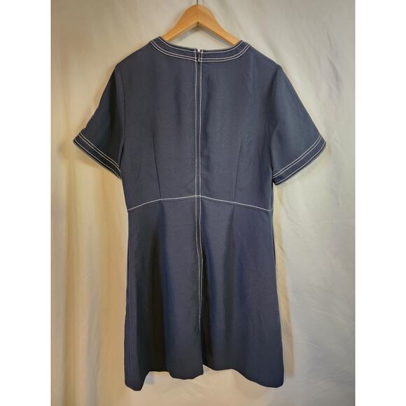 BANANA REPUBLIC Dark Blue Knee Length Dress Size 12 - Picture 2 of 5
